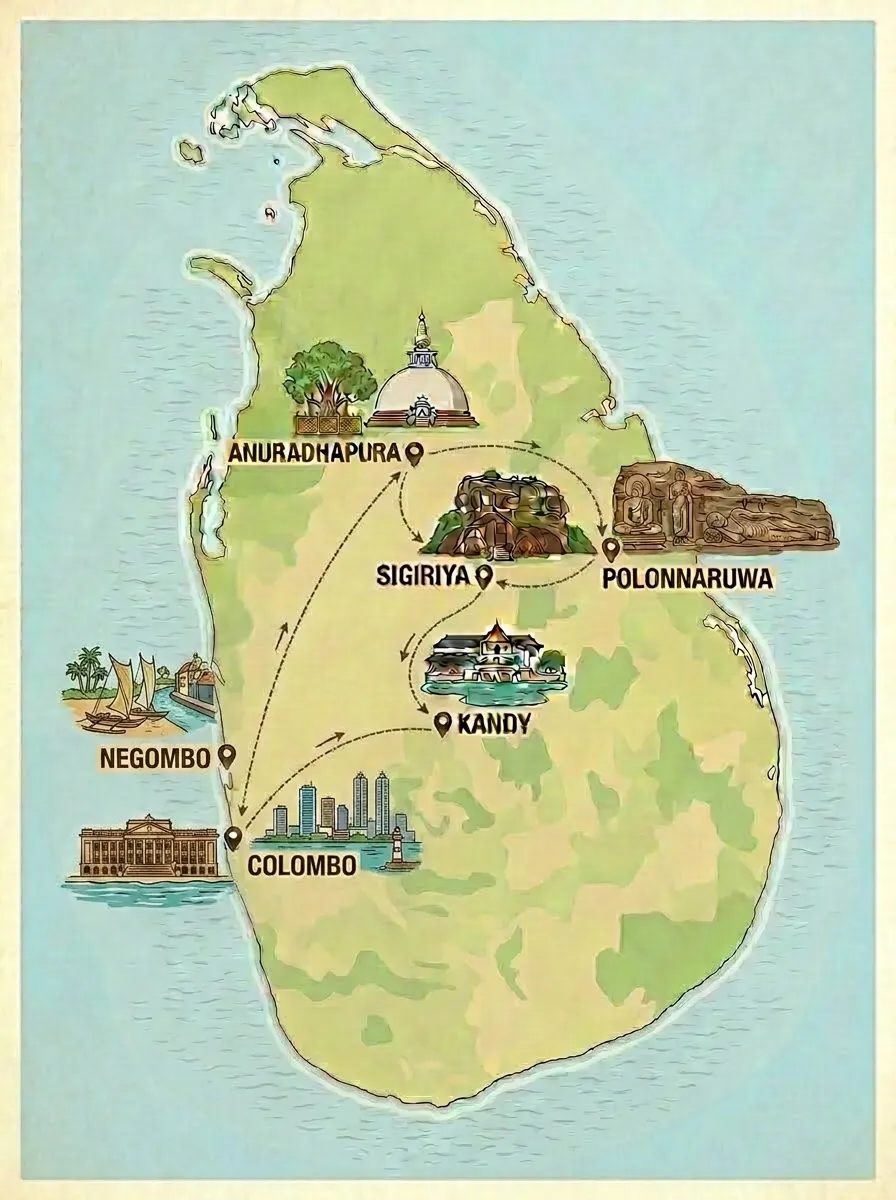 Ancient Kingdoms Triangle Tour Tour Map