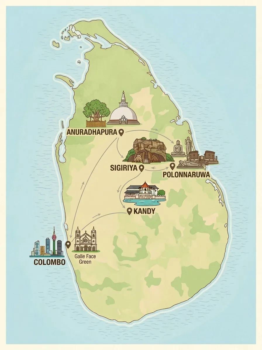 Sri Lanka Heritage Lens Tour Tour Map